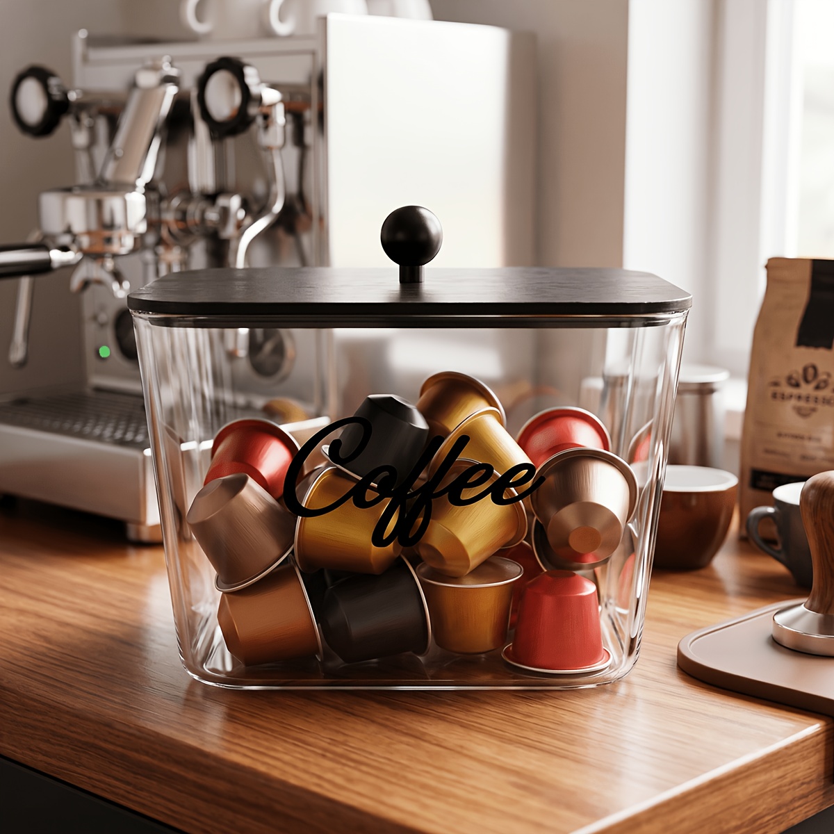 Kitchen Zo - Coffee Pod Holder with Lids Plastic