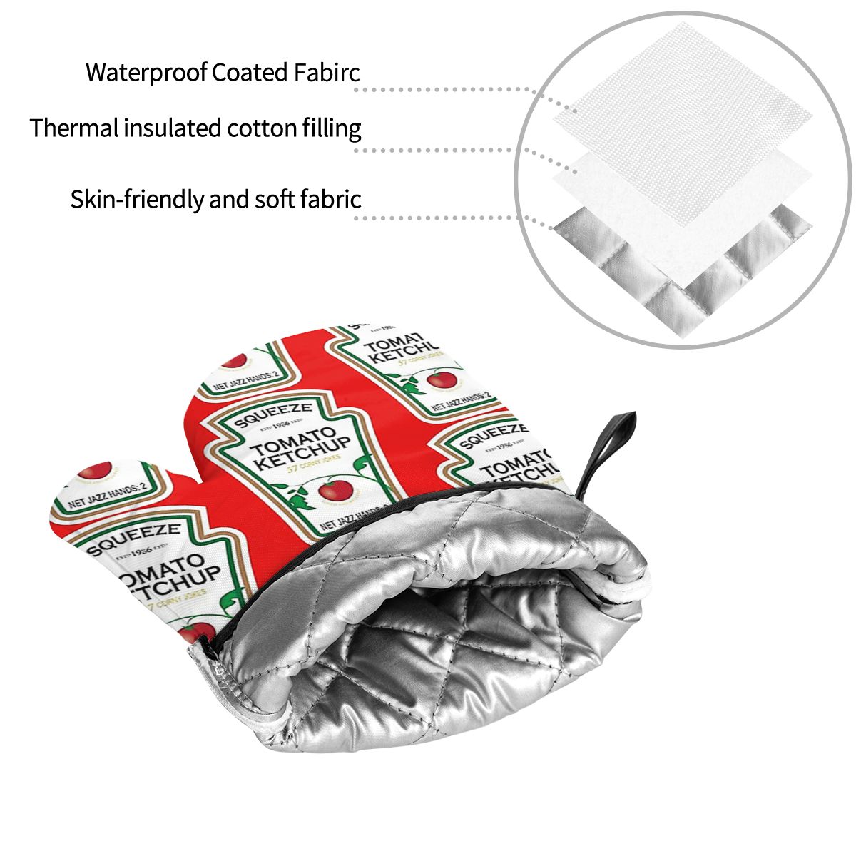 Funny Ketchup Label Oven Mitts - đánh giá và giá Kitchen.Baking Labels