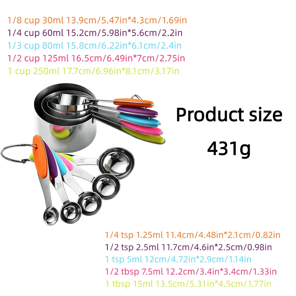 5/10Pcs Stainless Steel Measur - đánh giá và giá Kitchen Q