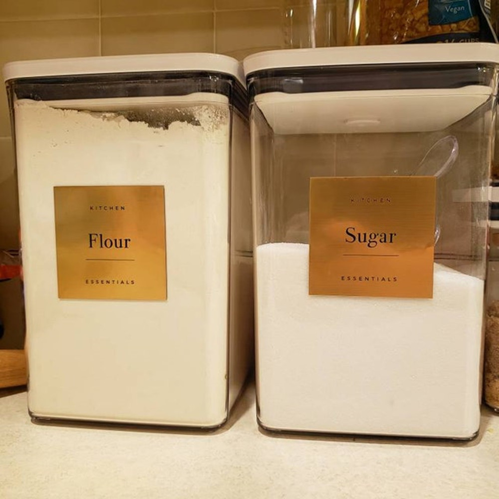 Waterproof Pantry Labels, Squa - đánh giá và giá Kitchen.Baking Labels