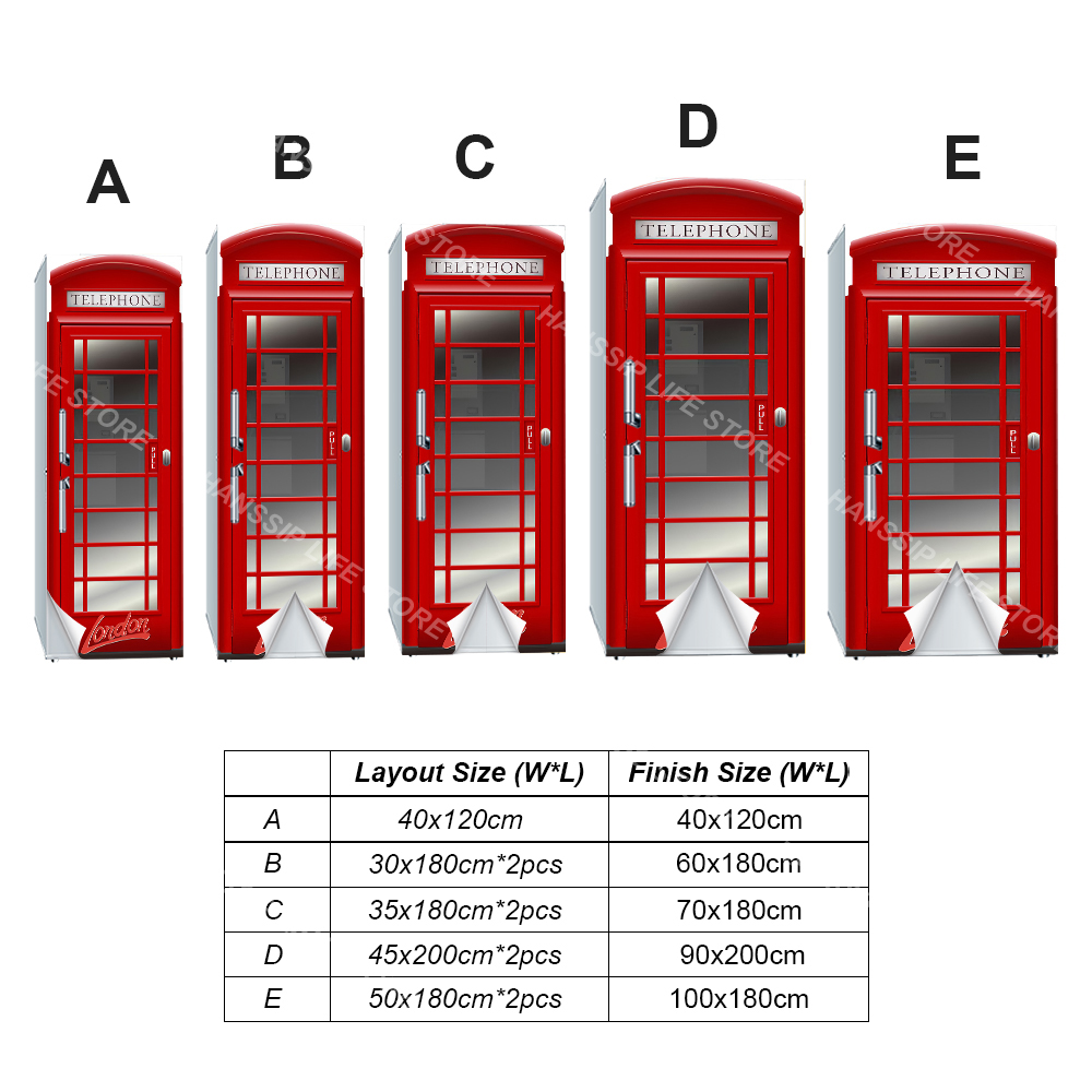 Retro Phone Booth Printed Refr - đánh giá và giá Kitchen Queen