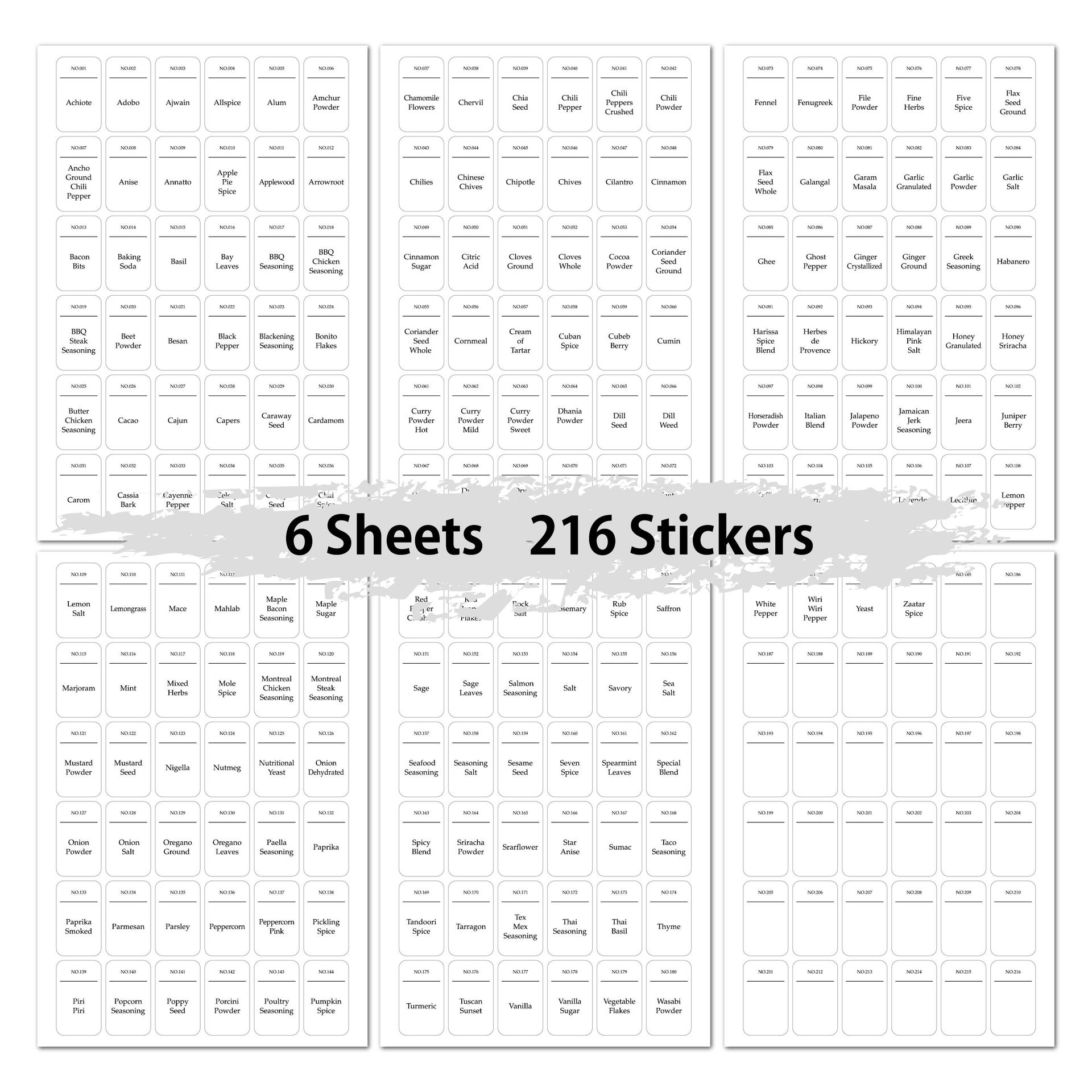 216pcs Kitchen Spice Jar Label - đánh giá và giá Kitchen.Baking Labels