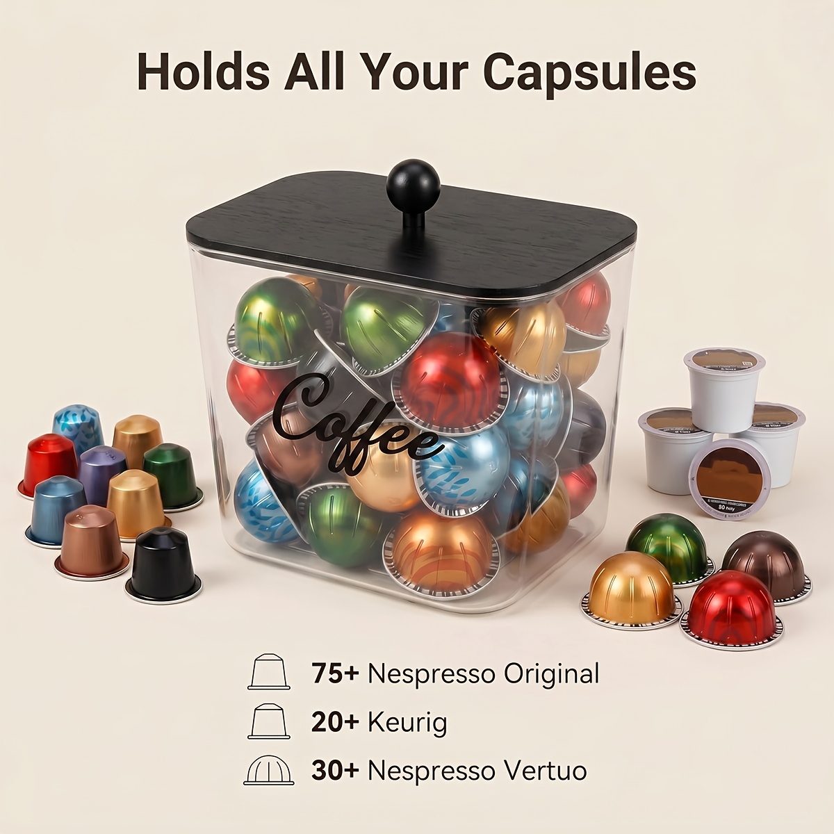 Coffee Pod Holder with Lids Pl - đánh giá và giá Kitchen Zo