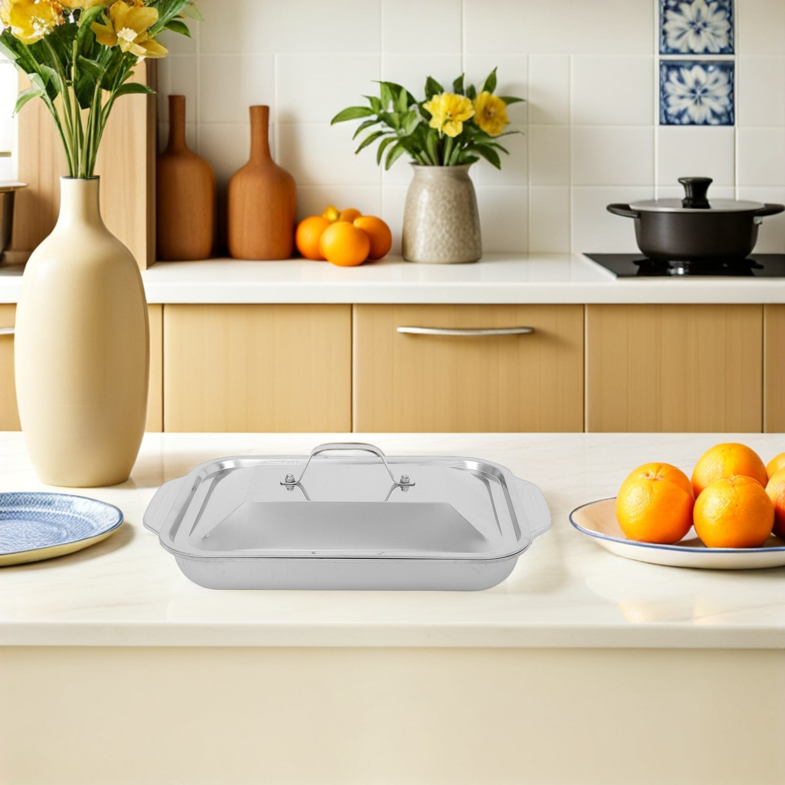 Stainless Steel Rectangular Gr - đánh giá và giá Kitchen Oven Baking Pans