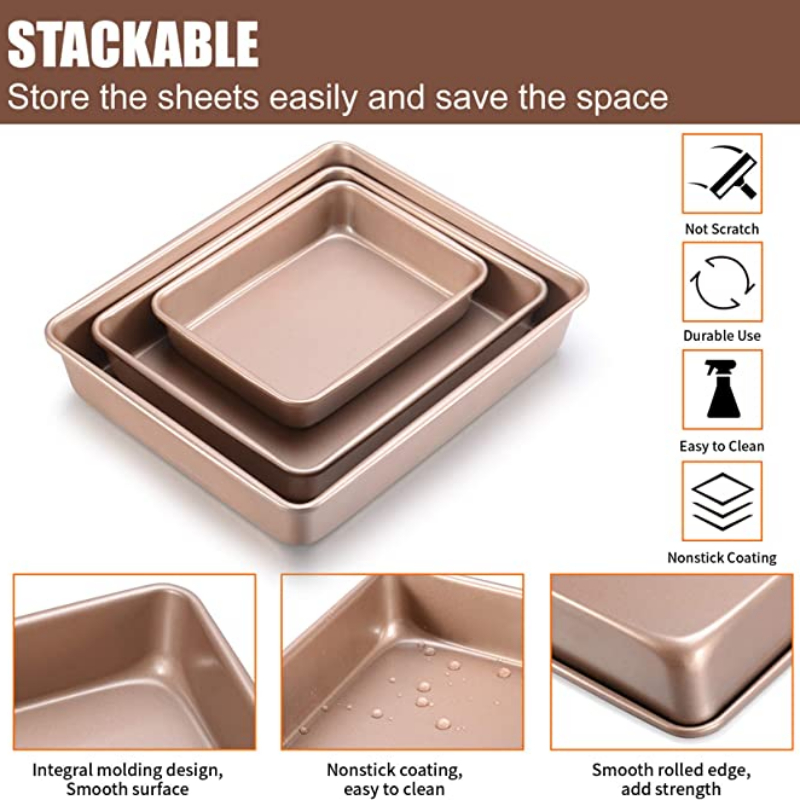 Thicken Carbon Steel Golden Ba - đánh giá và giá Springform Pan Set