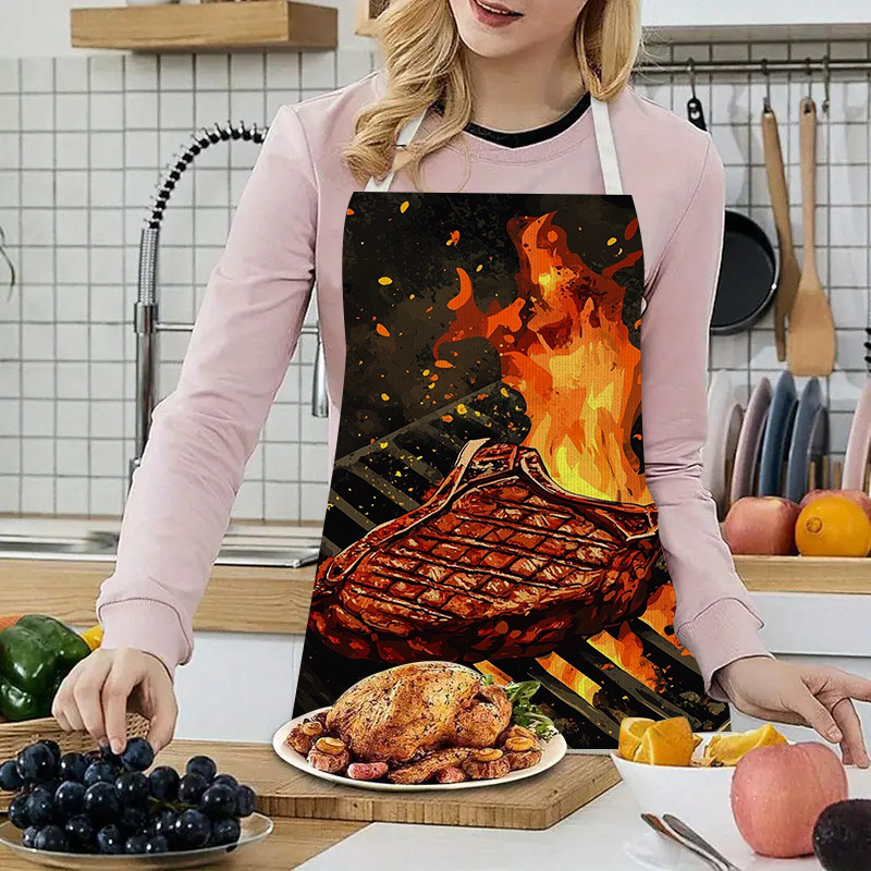 1pc BBQ Steak Apron with Flame - đánh giá và giá Kitchen Baking Area Ideas